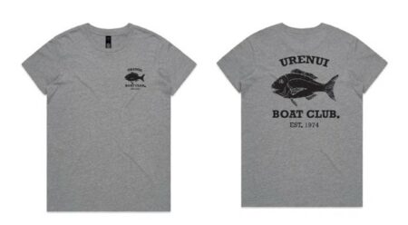 Urenui Boat Club Ladies Grey Maple Tee