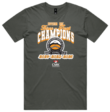 NPOB Rugby Div 1 CHARCOAL 3-peat winners tee